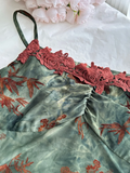 Vintage Embroidery Sheath Prom Floral Applique Evening Gown Spaghetti Strap Party Dress Ankle Length Formal Dress HZ1024