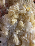 Vintage Applique Ruffles Strapless Sweet 16 Quinceanera A-Line Evening Dress Ball Gown HZ1024