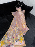 Gorgeous Sparkling Beaded Sequin Exquisite Embroidery Mermaid Design Evening Dress Prom Dresses Outfit HZ1024