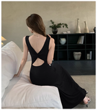 Simple Elegant Square Collar Design A-Line Sleeveless Strap Dress HZ1024