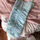 Vintage Light Blue Sweetheart Bodycon Design Spaghetti Strap Homecoming Dress HZ1024