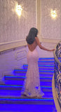 Enchanting Pink Lace Backless Mermaid Long Prom Dress Party Dress Evening Dress HZ1024