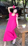 Cute Stylish Rose Pink Casual Loose Women Dress HZ1024