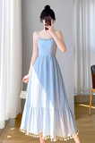 New Simple Elegant Cardigan Design Spaghetti Strap Dress HZ1024