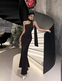 Simple Fashion 3D Flower Mermaid Design Prom Dress Elegant A-line Halter Dress HZ1024
