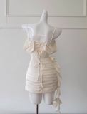 Vintage Beige Spaghetti Strap Design Sheath Party Dresses Homecoming Dresses, HZ1024