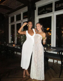 Elegant Lace Prom Dress Sheath Strapless Evening Gown Long Party Dress Formal Dress HZ1024