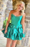 Vintage Beaded A-Line Homecoming Dress Strapless Party Dress Short Cocktail Dress HZ1024