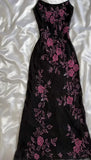 Retro Floral Exquisite Embroidered Spaghetti Strap A-Line Prom Dress Party Dress Evening Dress HZ1024