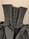 Retro Black A-line Strapless Lace-up Homecoming Dresses Short Satin 16th Birthday Dress HZ1024