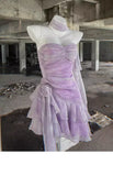 Retro Light Purple A-line Spaghetti Strap Short Lilac Homecoming Dress 17th Birthday Dress HZ1024