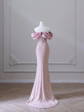 Pink Strapless Sleeveless Mermaid Sequin Beaded Floor Length Dress HZ1024