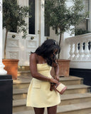 Light Yellow Strapless Sleeveless Mini Party Dress Homecoming Dress HZ1024