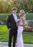 Elegant Pink Strapless 3D Flower Mermaid Ball Gown Bridesmaid Dress HZ1024