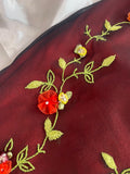 Sexy Burgundy Off-the-shoulder Sleeveless Embroidered Ball Gown Evening Dress HZ1024