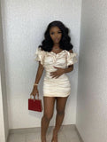 Sexy Ivory Sleeveless Pleated Mini Party Dress Homecoming Dress HZ1024