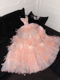 Gorgeous Shiny Beaded Sweetheart Princess Dress A-Line Floor-length Evening Dress Prom Dresses HZ1024