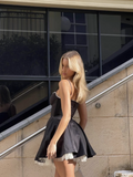 Fashion Beige Sweetheart Spaghetti Strap Design A-line Party Dress Homecoming Dress HZ1024