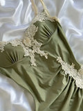 Vintage Green Applique Prom Dress Sheath Evening Dress Spaghetti Strap Fairy Dress HZ1024