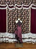 Elegant Burgundy Sequin Embroidery Halter-neck Prom Dress Evening Dress HZ1024