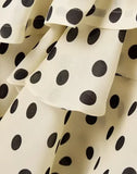 Vintage Polka Dot Strapless Long Prom Dress Sweetheart Ruffle Tiered Formal Dress HZ1024