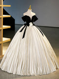 Black Velvet Long Prom Dress, Champagne A-Line Formal Dress Evening Dress HZ1024