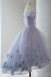 Previous Next Purple Tulle Short Prom Dress, A-Line Off the Shoulder Party Dress HZ1024