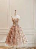Cute Tulle Flower Short Prom Dress, Beautiful Off the Shoulder A-Line Evening Party Dress HZ1024